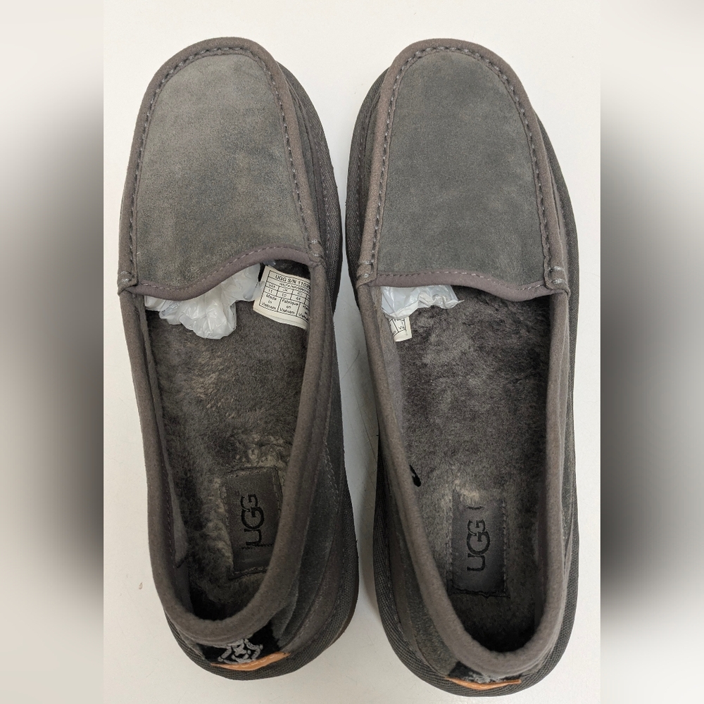 UGG Men's Gray Suede Loafers Leather Tag New